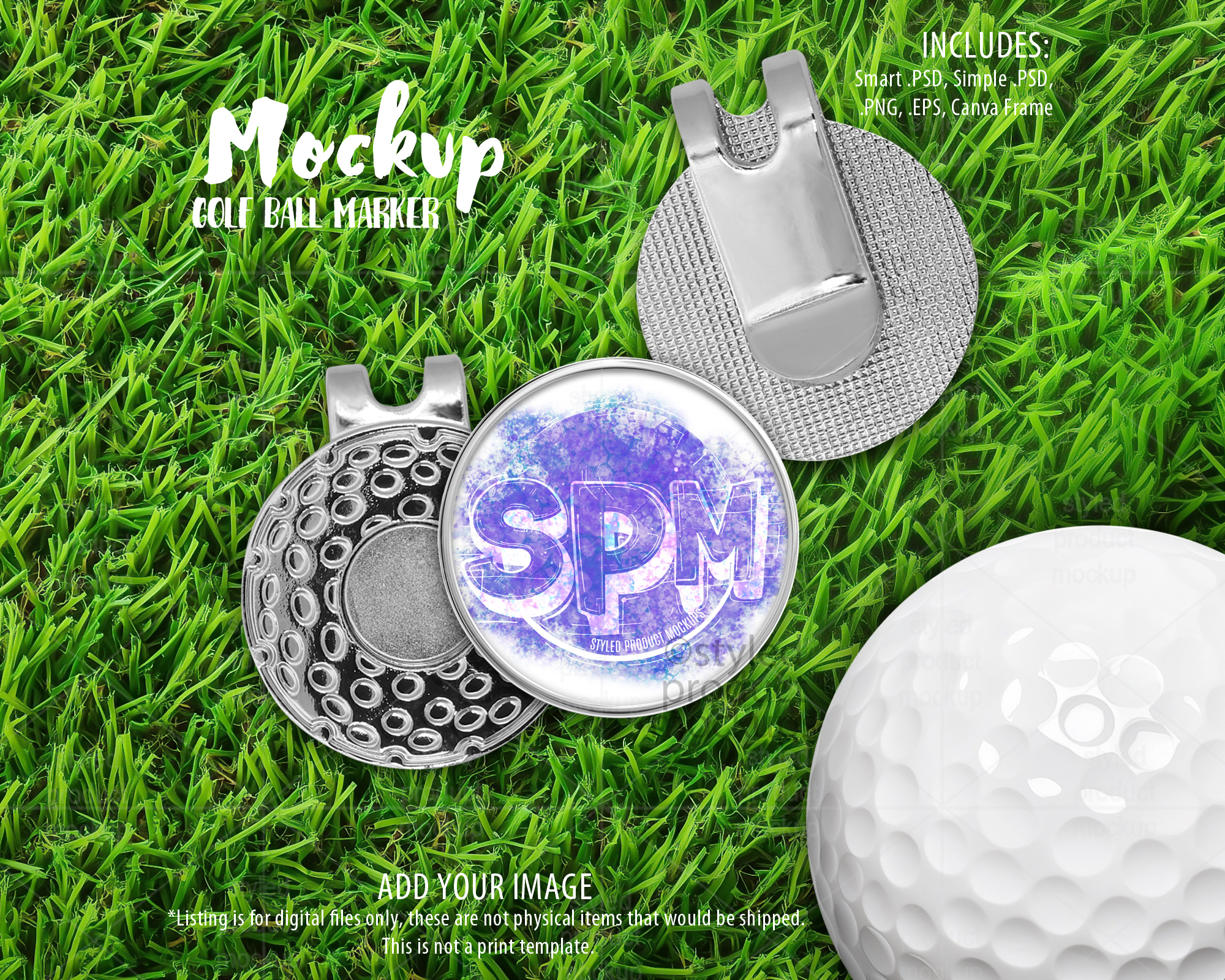 Golf Ball Marker Clip Mockup