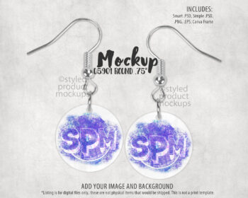Round Aluminum Earring Mockup
