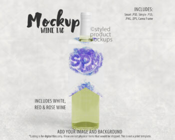 Wine Bottle Tag Mockup
