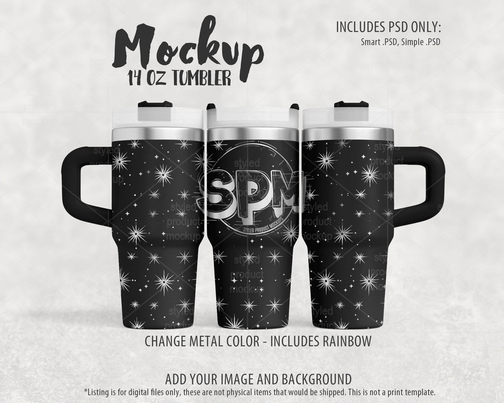 14oz Tumbler Mockup for Laser Engraving
