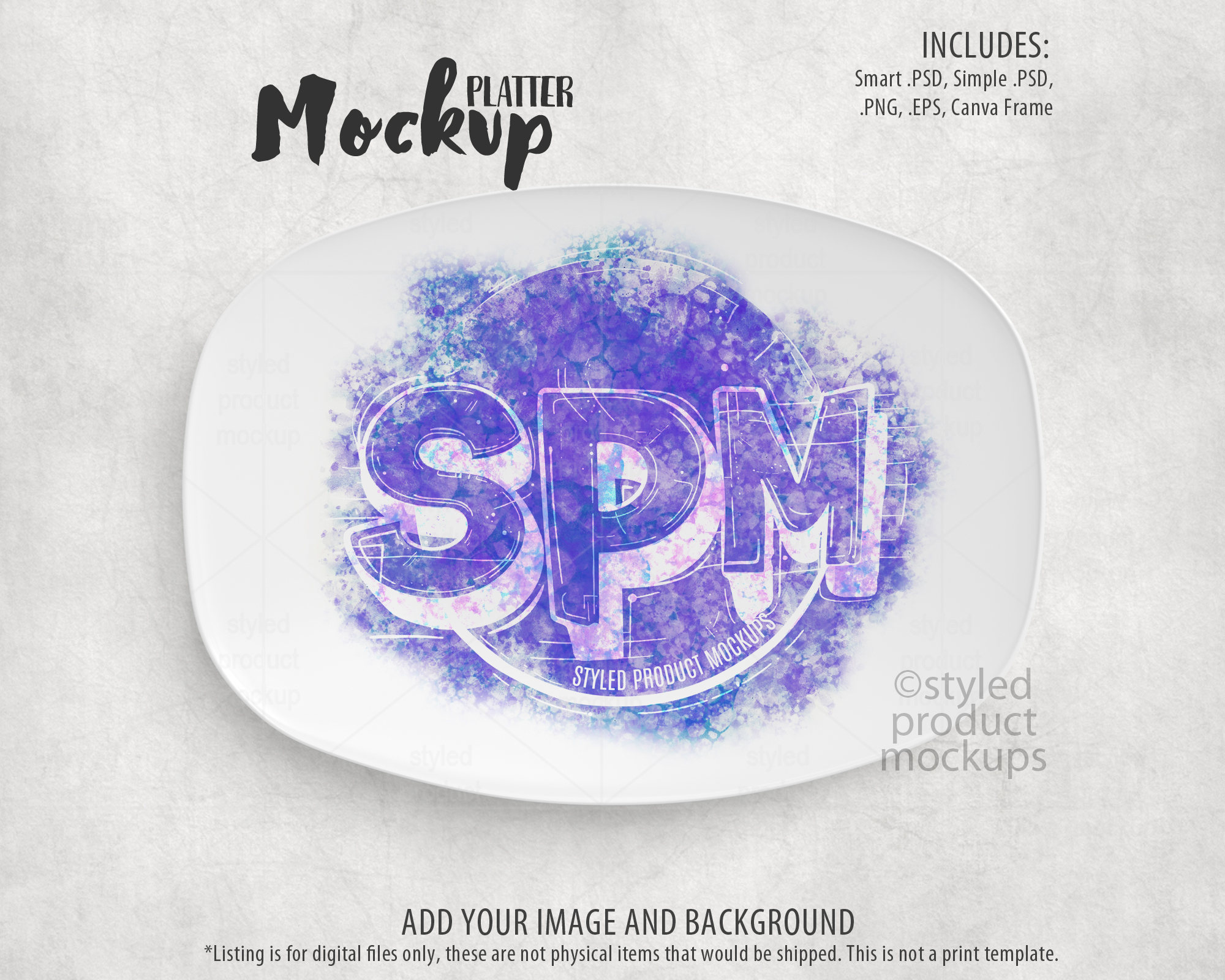 Decoplate Plastic Platter Mockup