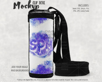 Skinny Tumbler Tote Mockup