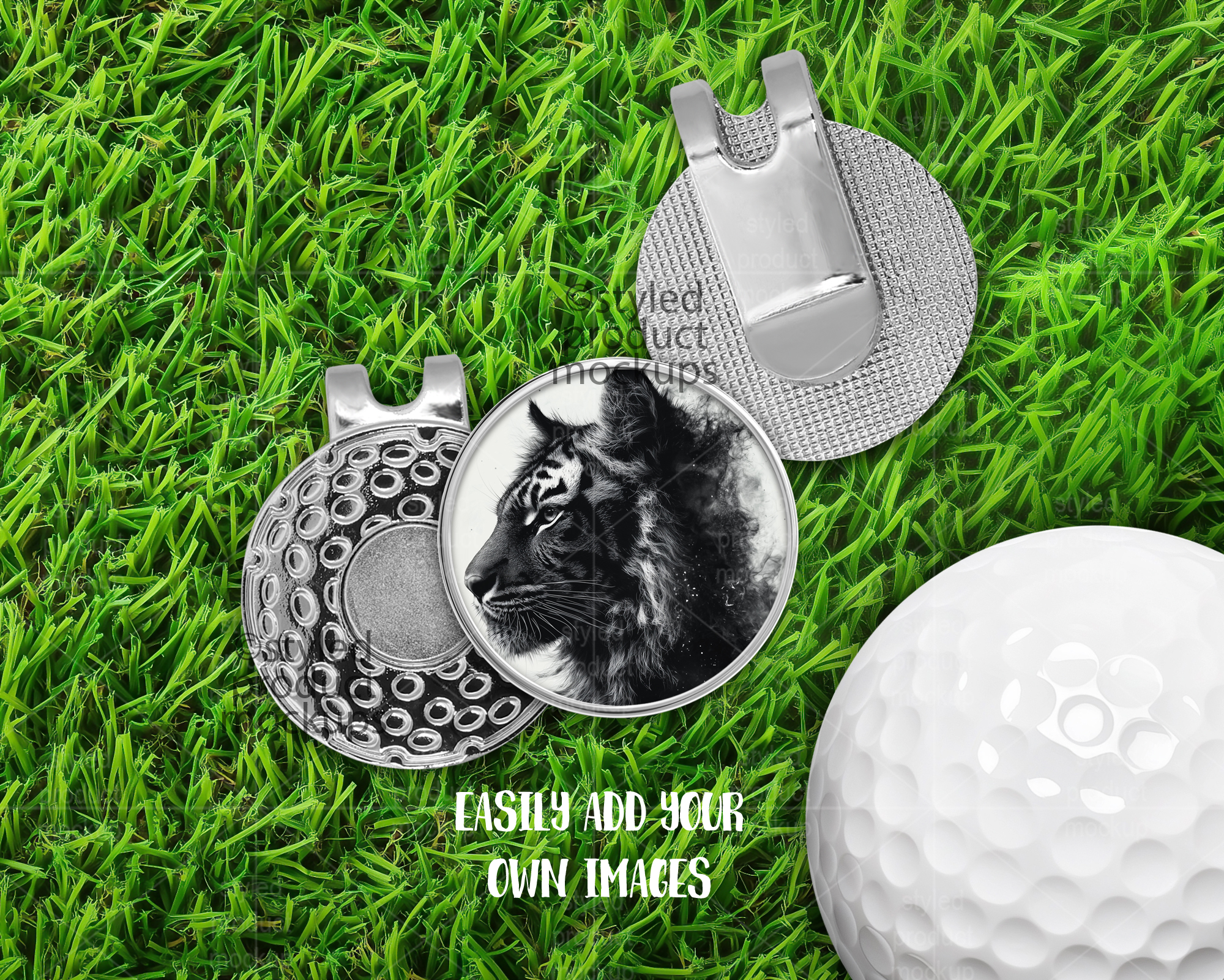 Golf Ball Marker Clip Mockup
