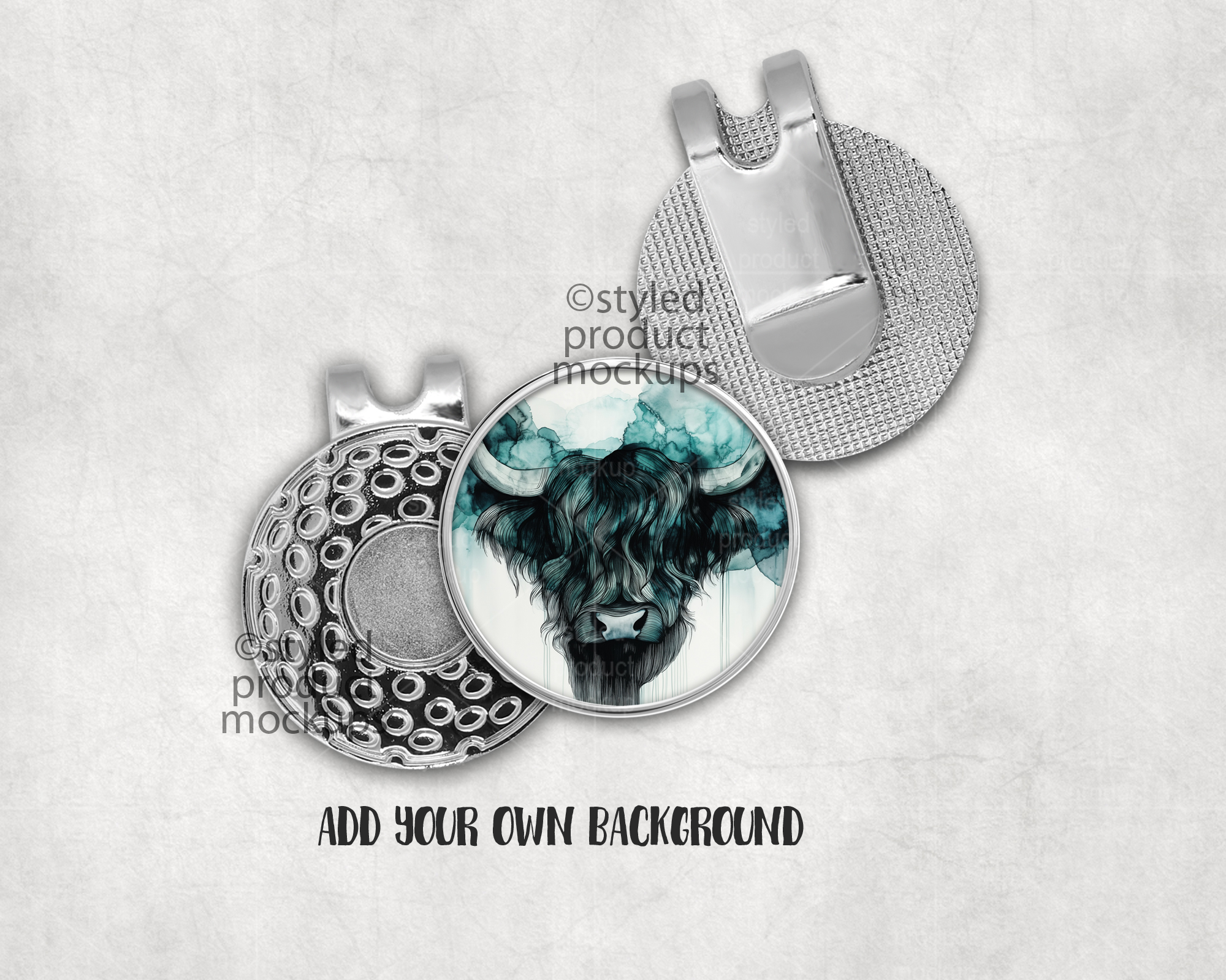 Golf Ball Marker Clip Mockup