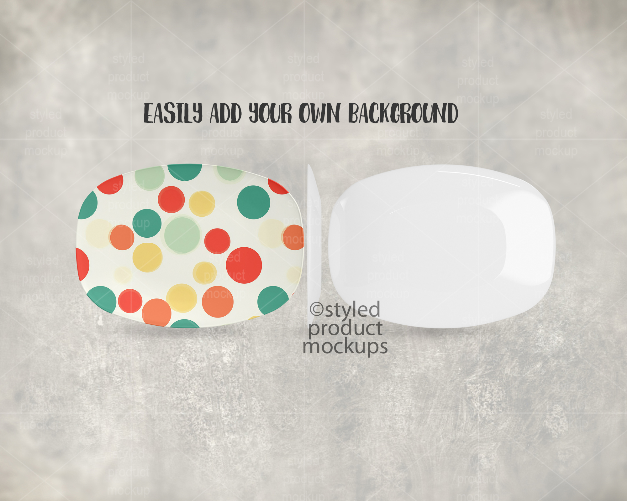 Decoplate 3 Sides Platter Mockup