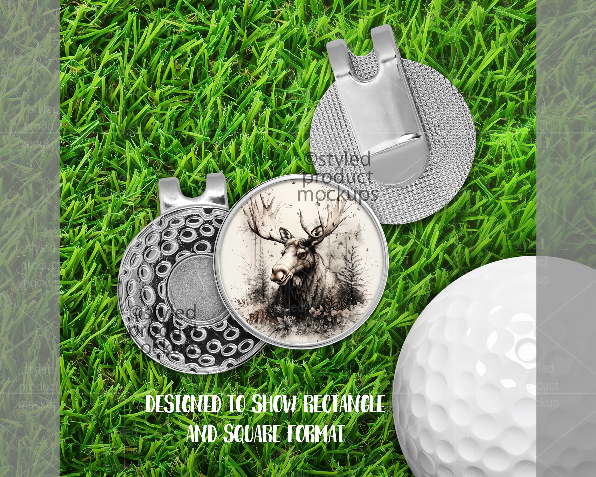 Golf Ball Marker Clip Mockup