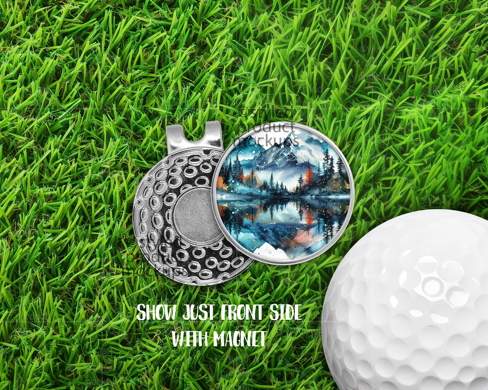 Golf Ball Marker Clip Mockup