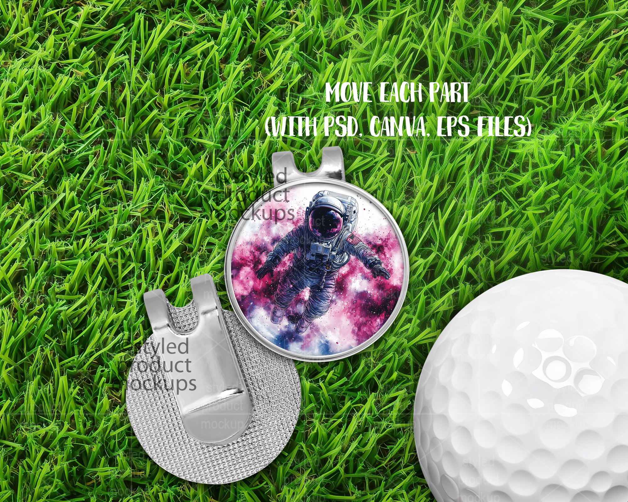 Golf Ball Marker Clip Mockup