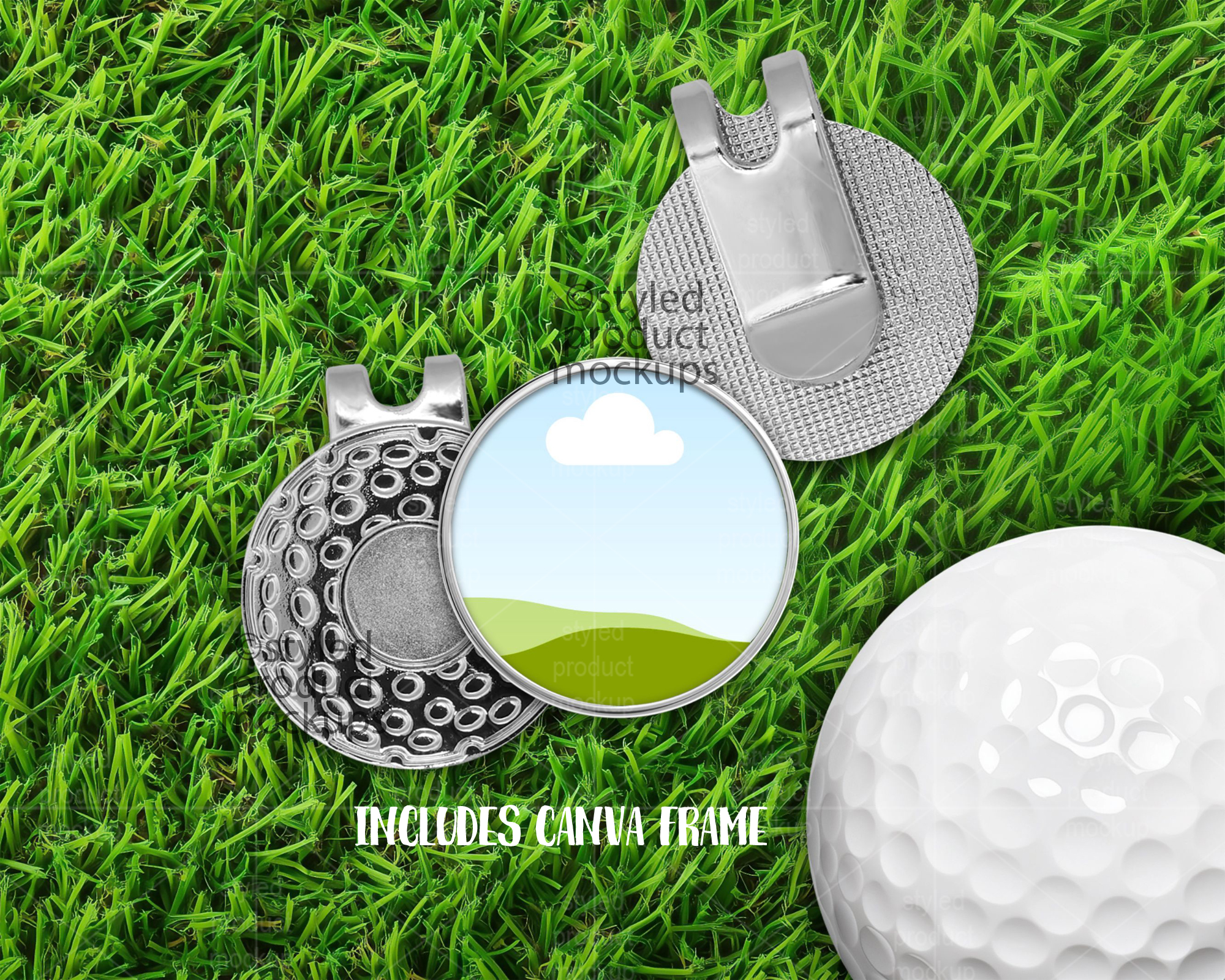 Golf Ball Marker Clip Mockup