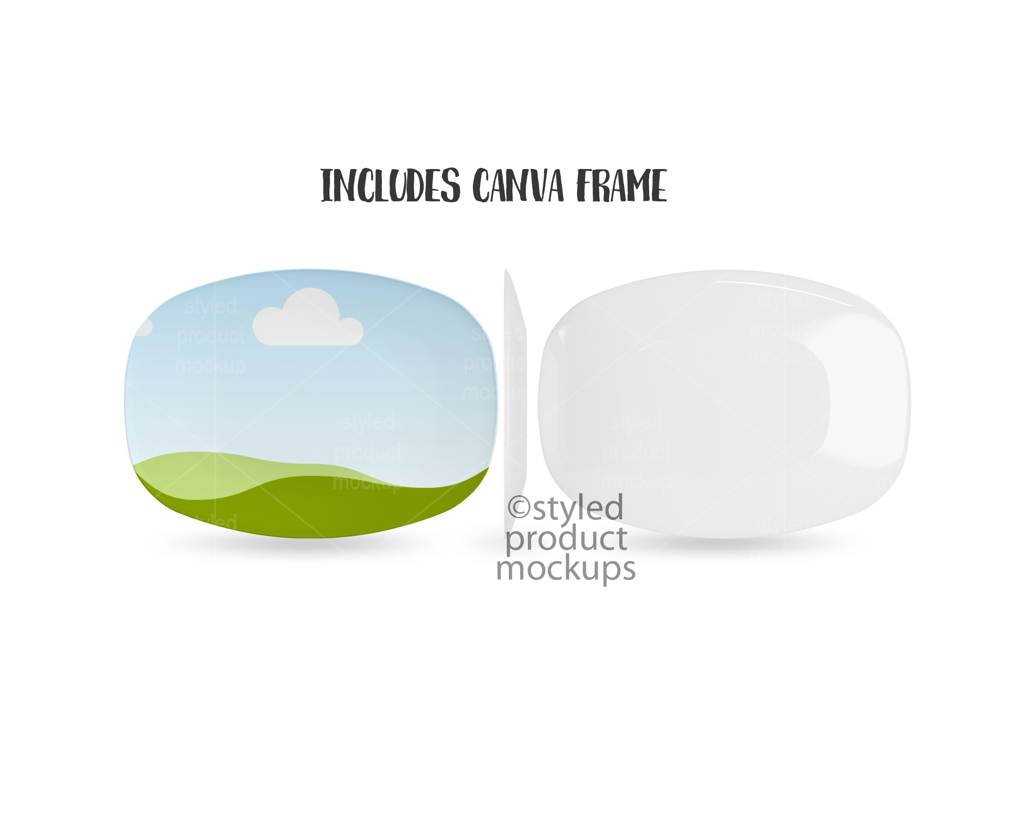 Decoplate 3 Sides Platter Mockup