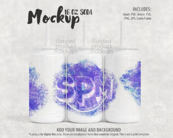 16oz Soda Can Mockup