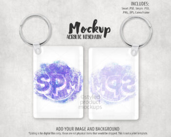 Acrylic Rectangle Keychain Mockup