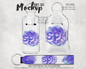 Keychain Holder Gift Set Mockup