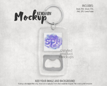 Plastic Keychain Bottle Opener Mockup