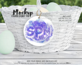 Easter Basket Tag Mockup