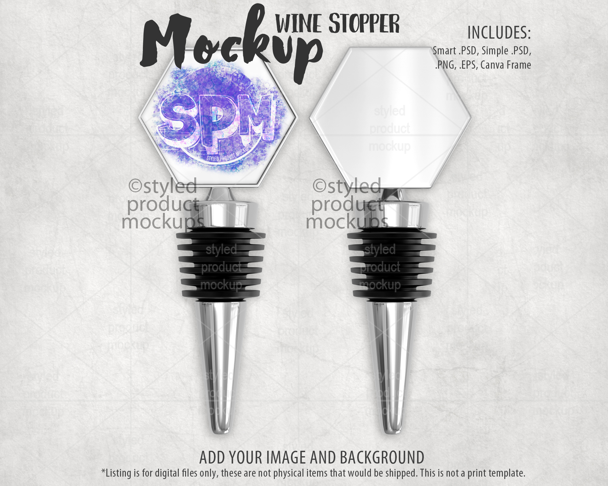 Hexagon Wine Stopper Mockup