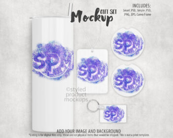 Car Accessory Gift Set Mockup