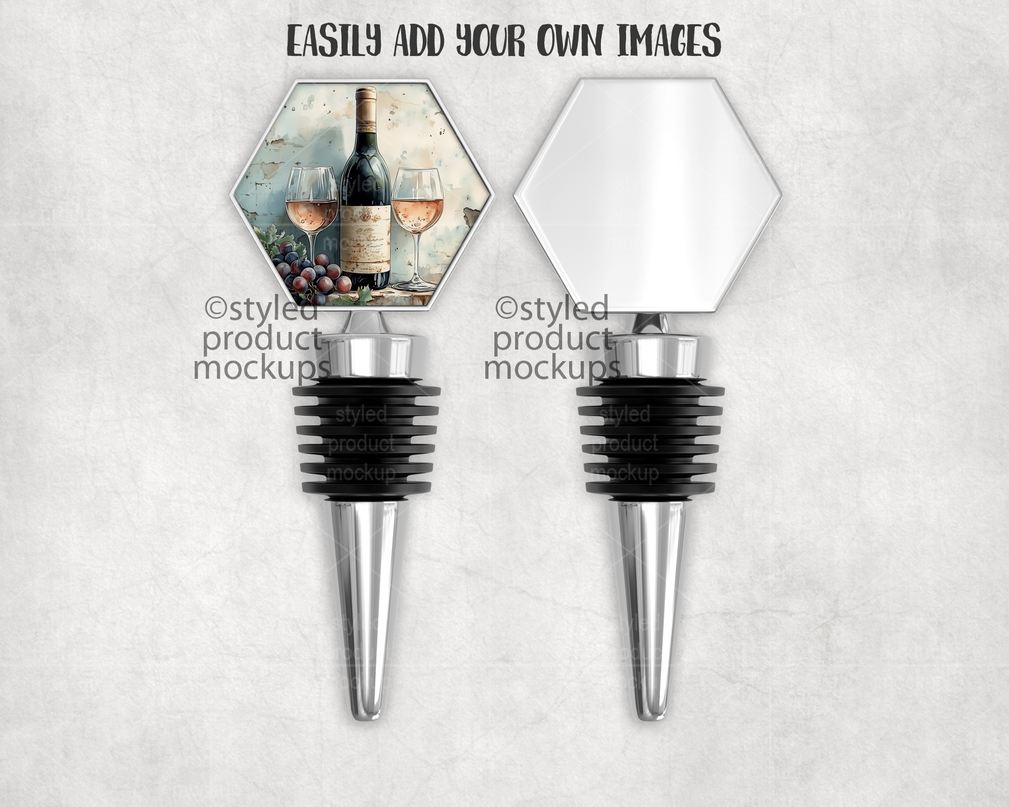 Hexagon Wine Stopper Mockup