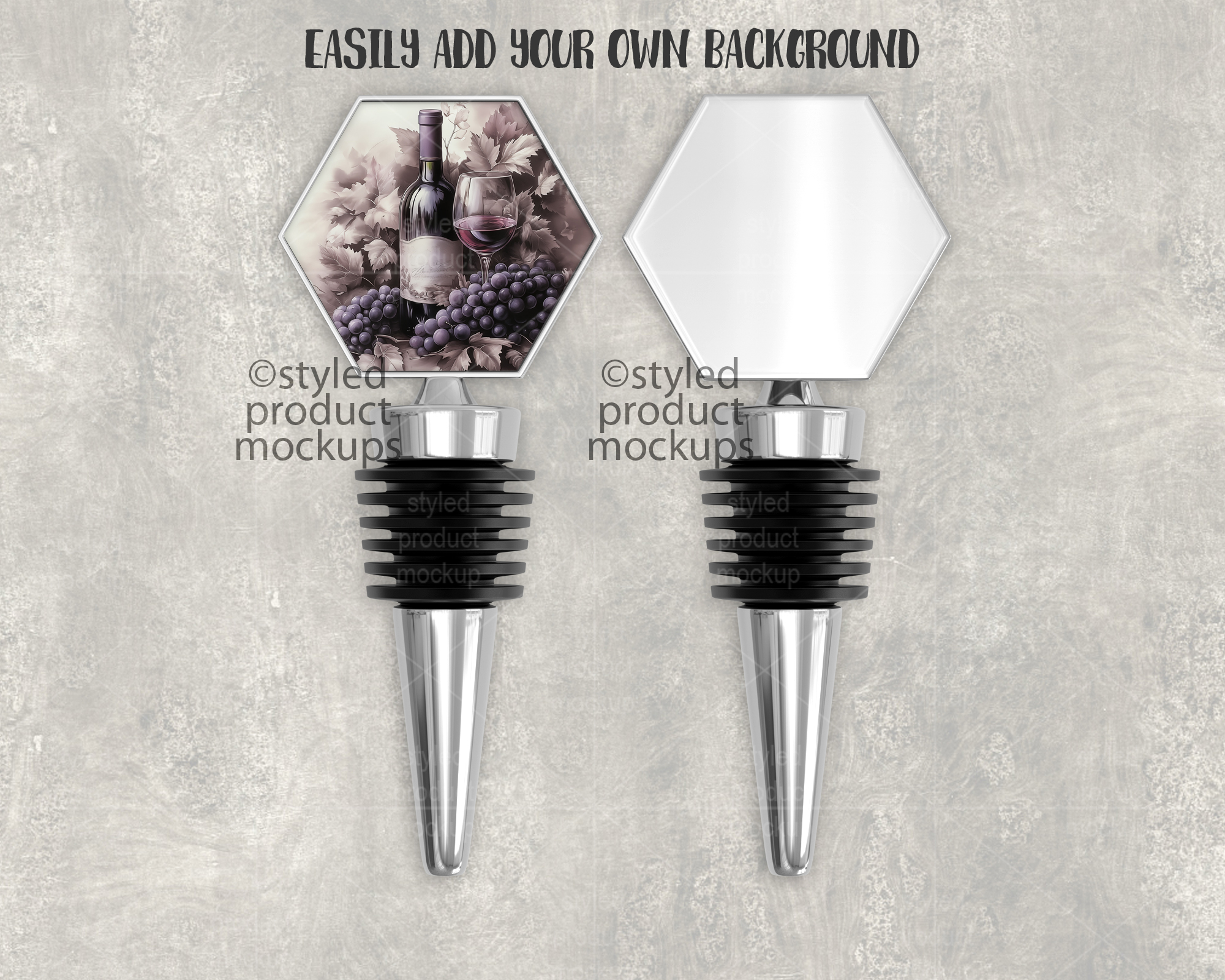 Hexagon Wine Stopper Mockup