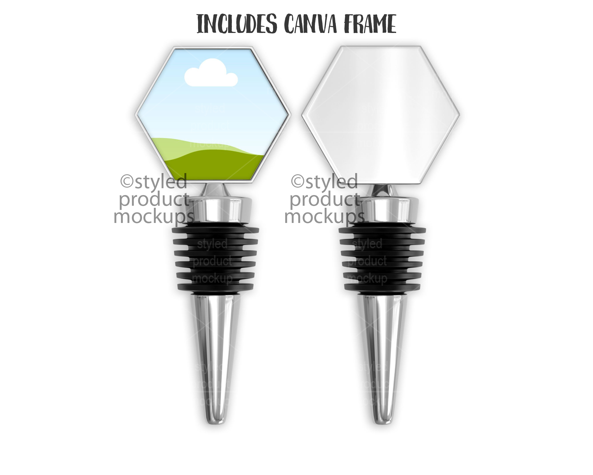 Hexagon Wine Stopper Mockup