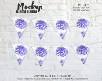Triangle Garland Banner Mockup