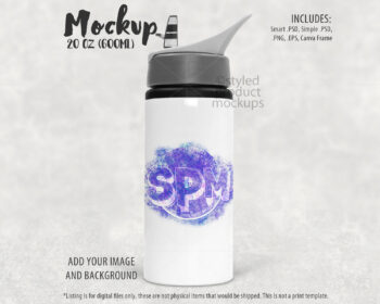 20oz Water Bottle Mockup