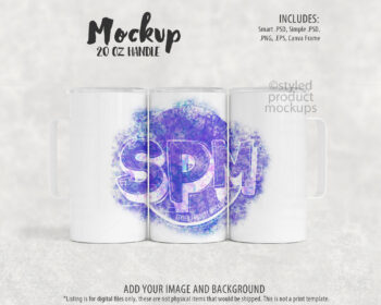 20oz Tumbler with Handle Mockup