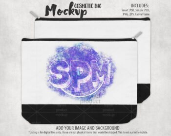 Black Base Cosmetic Bag Mockup