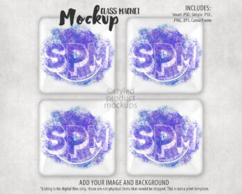 Square Glass Magnet Mockup