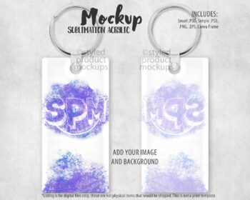 Rectangle Acrylic Keychain Mockup