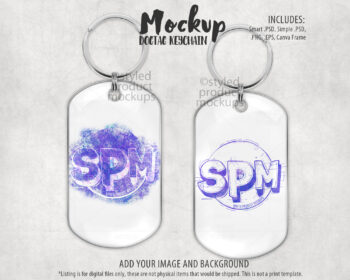 dog tag keychain mockup