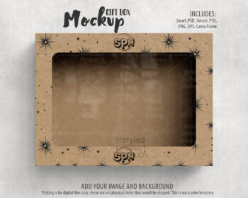 Horizontal Gift Box Mockup