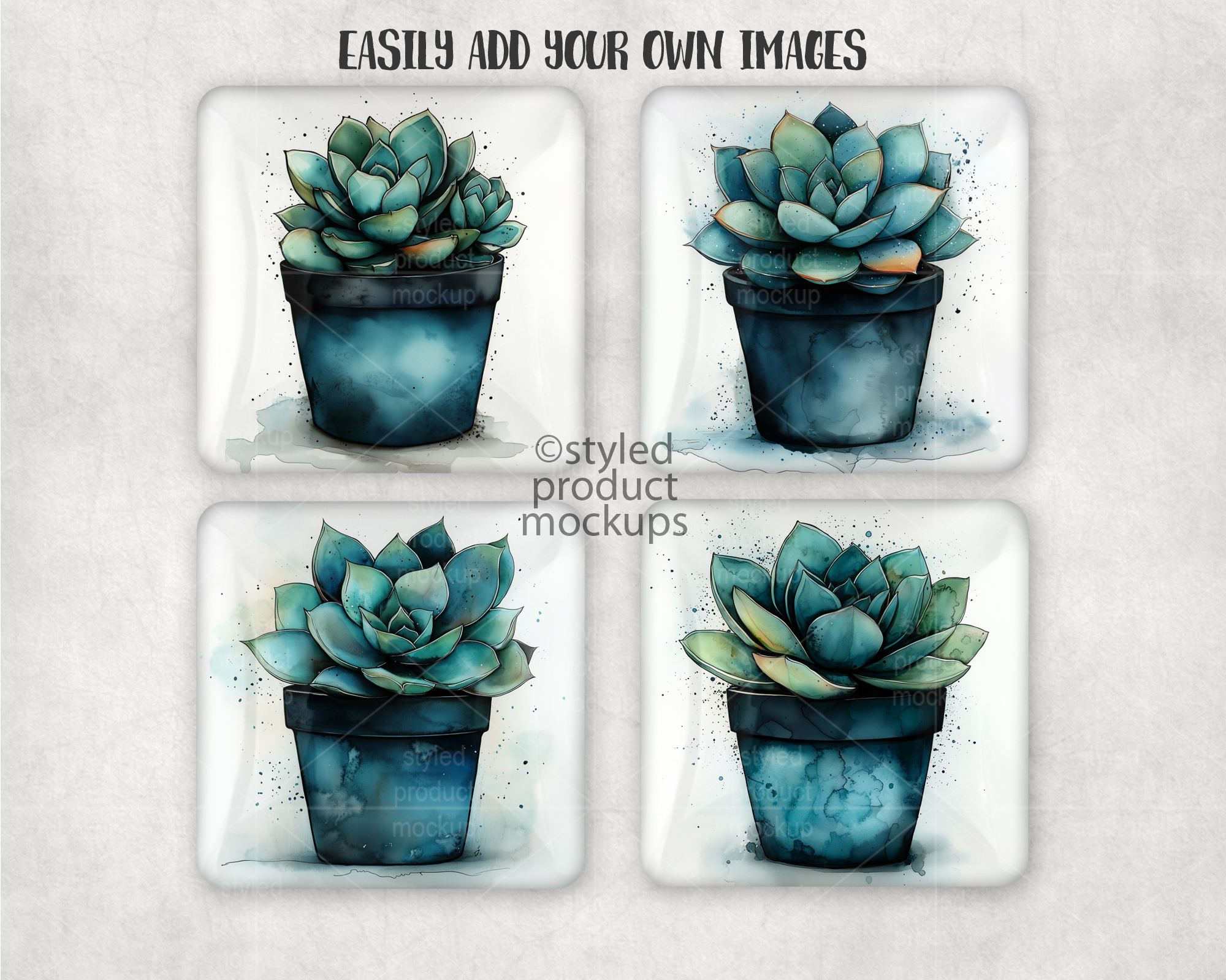 Square Glass Magnet Mockup