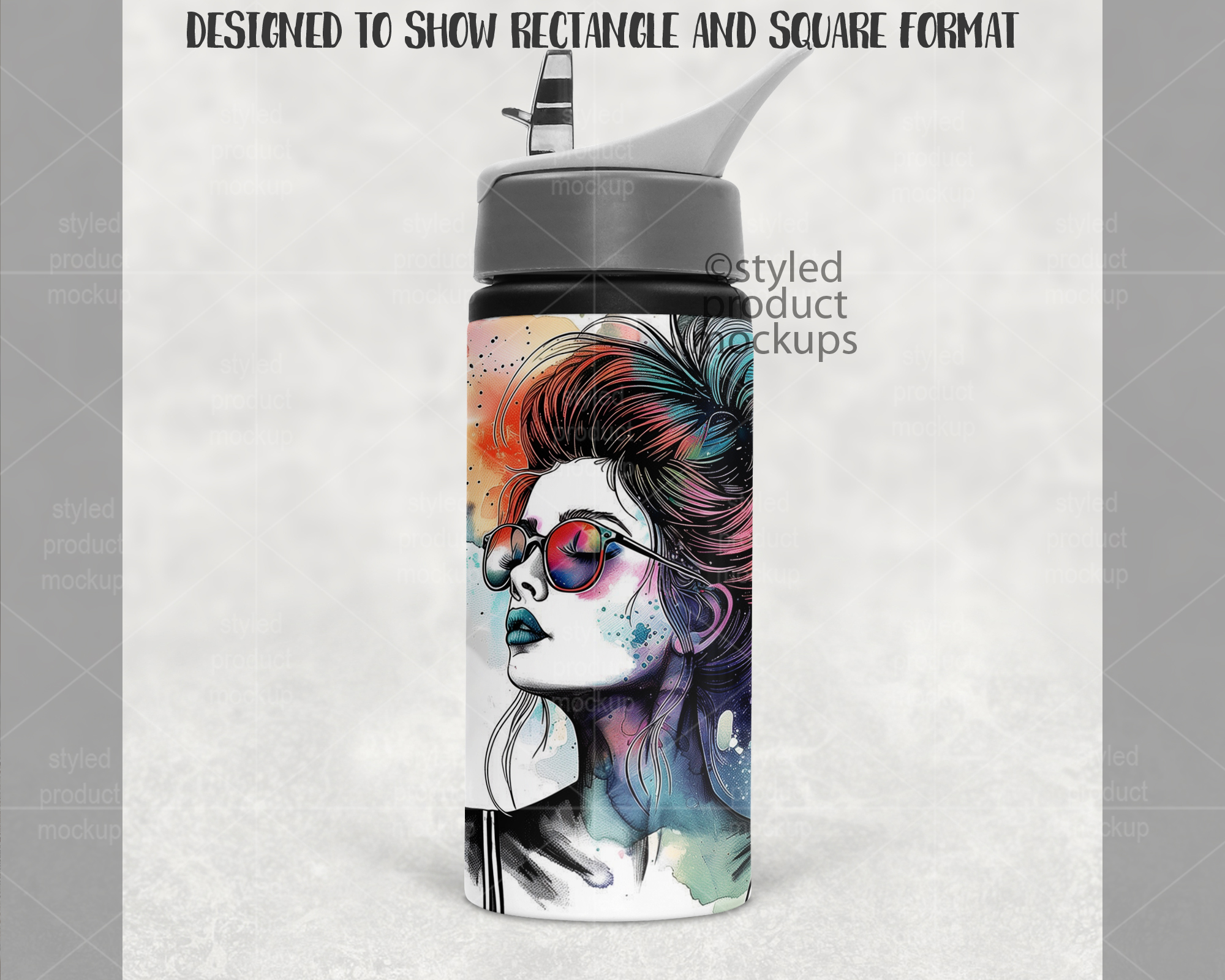 20oz Water Bottle Mockup