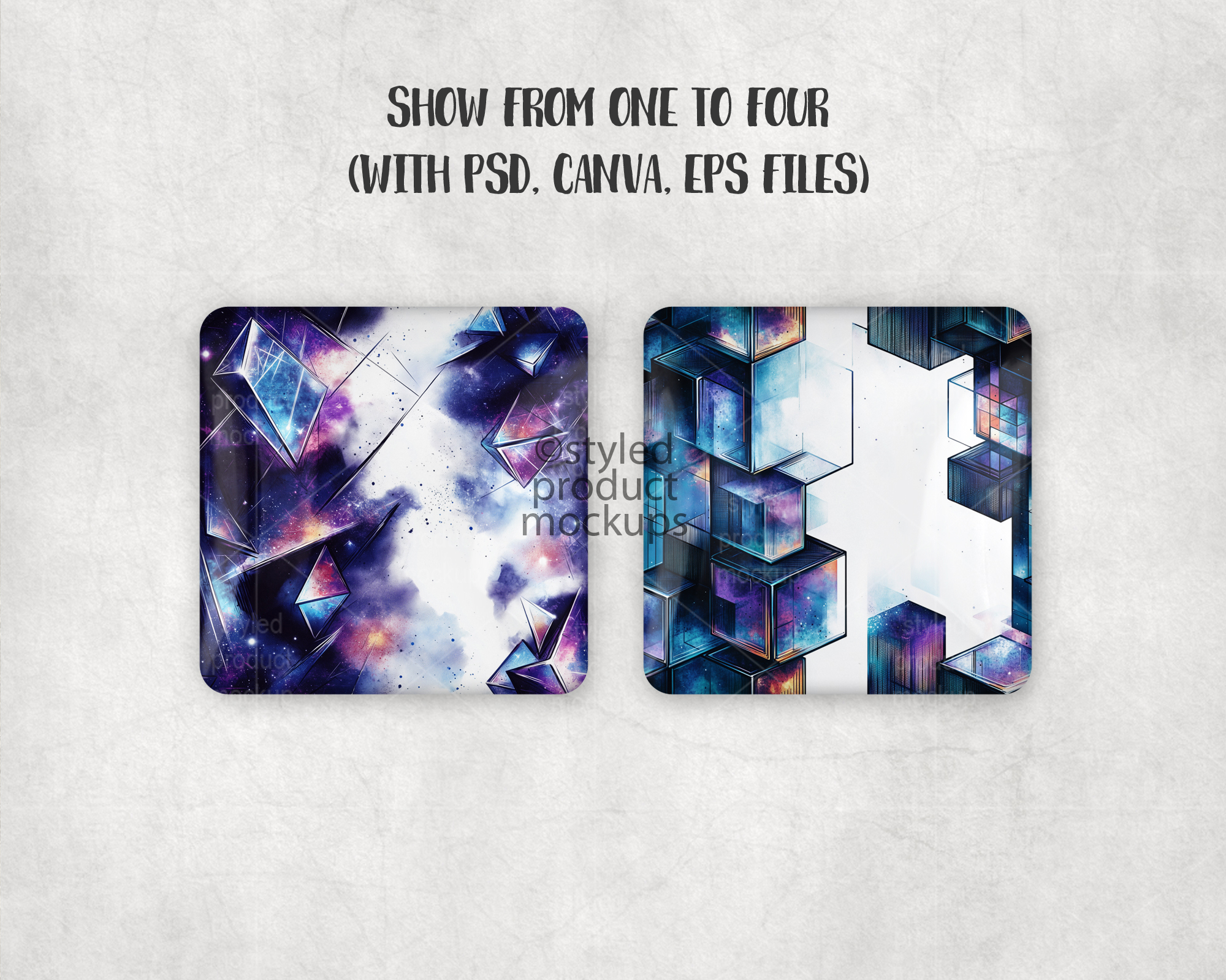 Square Glass Magnet Mockup