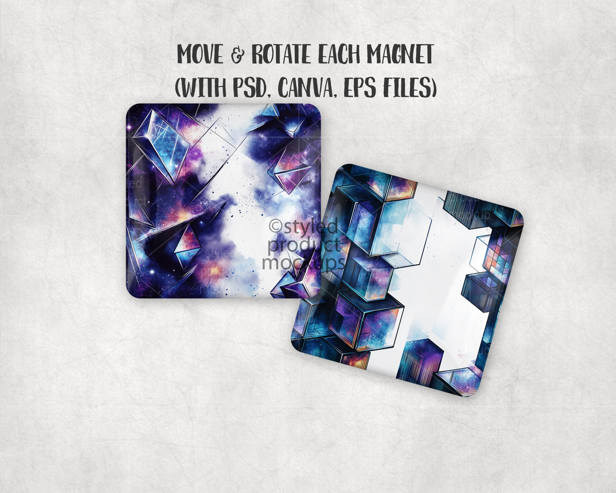 Square Glass Magnet Mockup