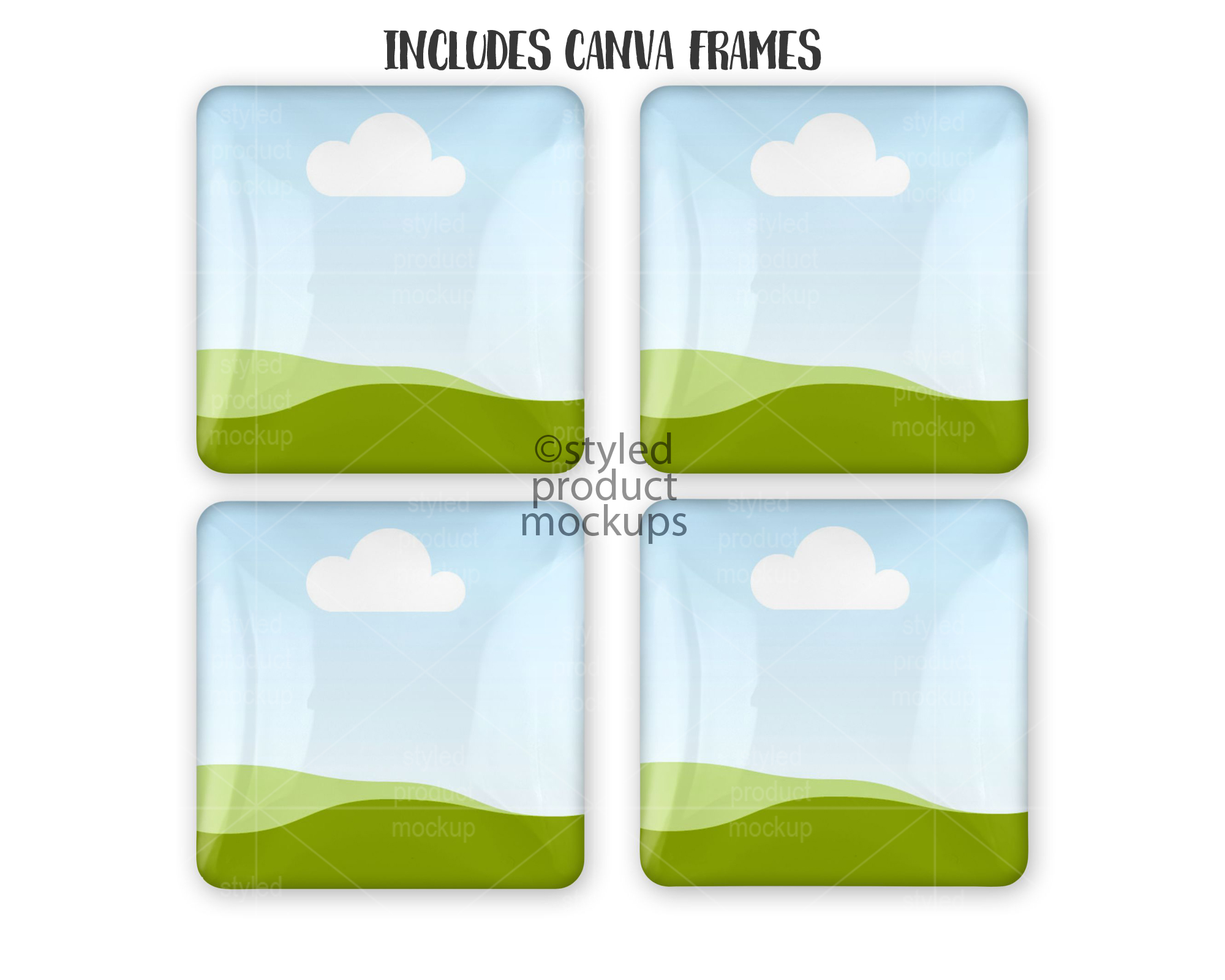Square Glass Magnet Mockup