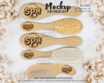 baby brush set mockup