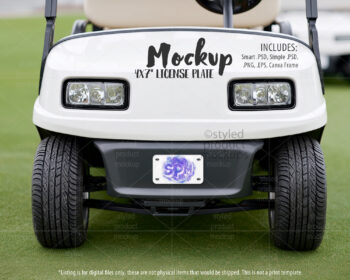 Golf Cart License Plate Mockup