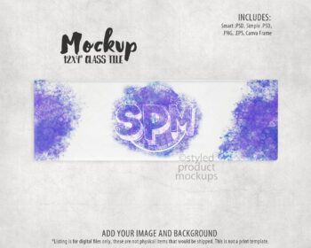 12x4 Frosted Glass Panel Mockup