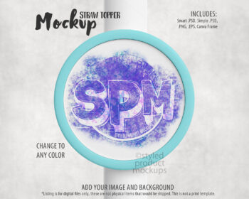 Round Straw Topper Mockup