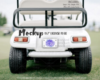 4x7 Golf Cart License Plate Mockup