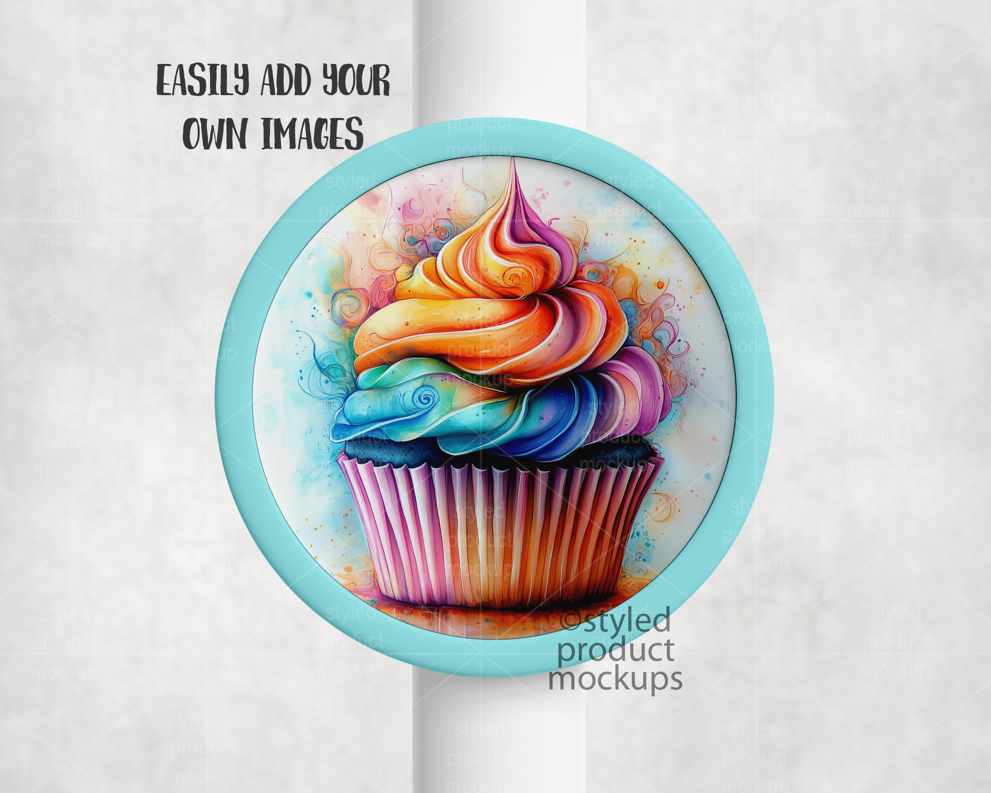 Round Straw Topper Mockup