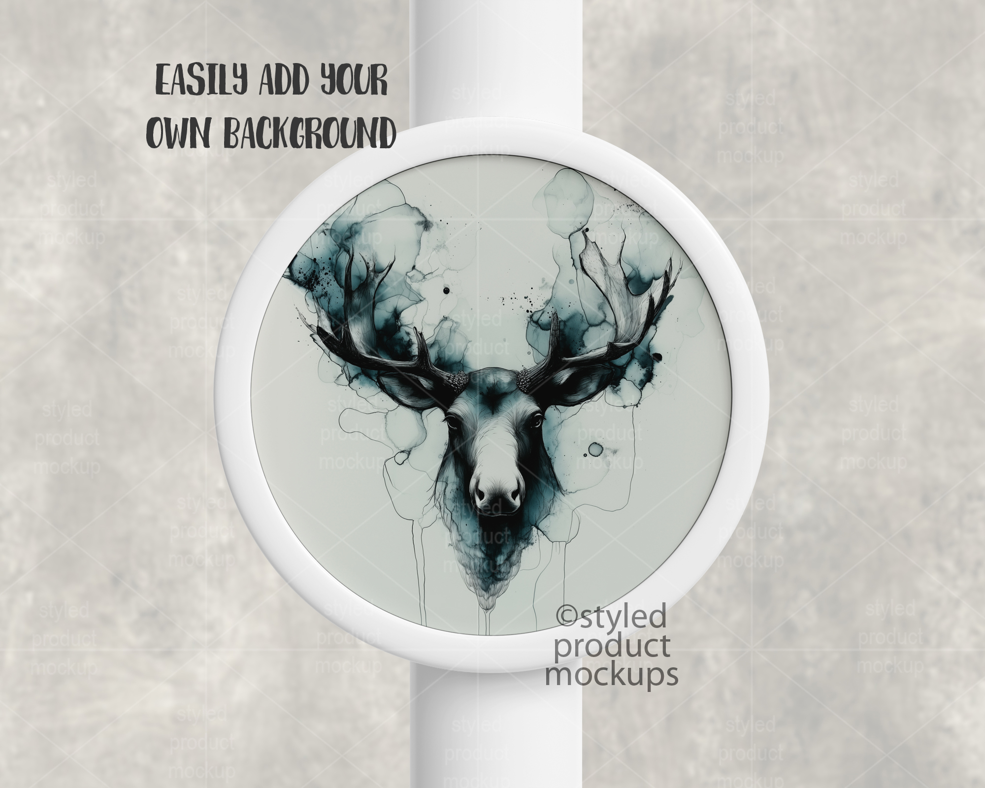 Round Straw Topper Mockup