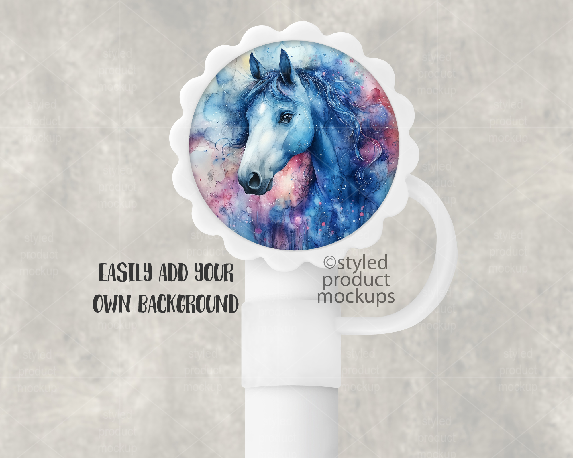Flower Straw Topper Mockup
