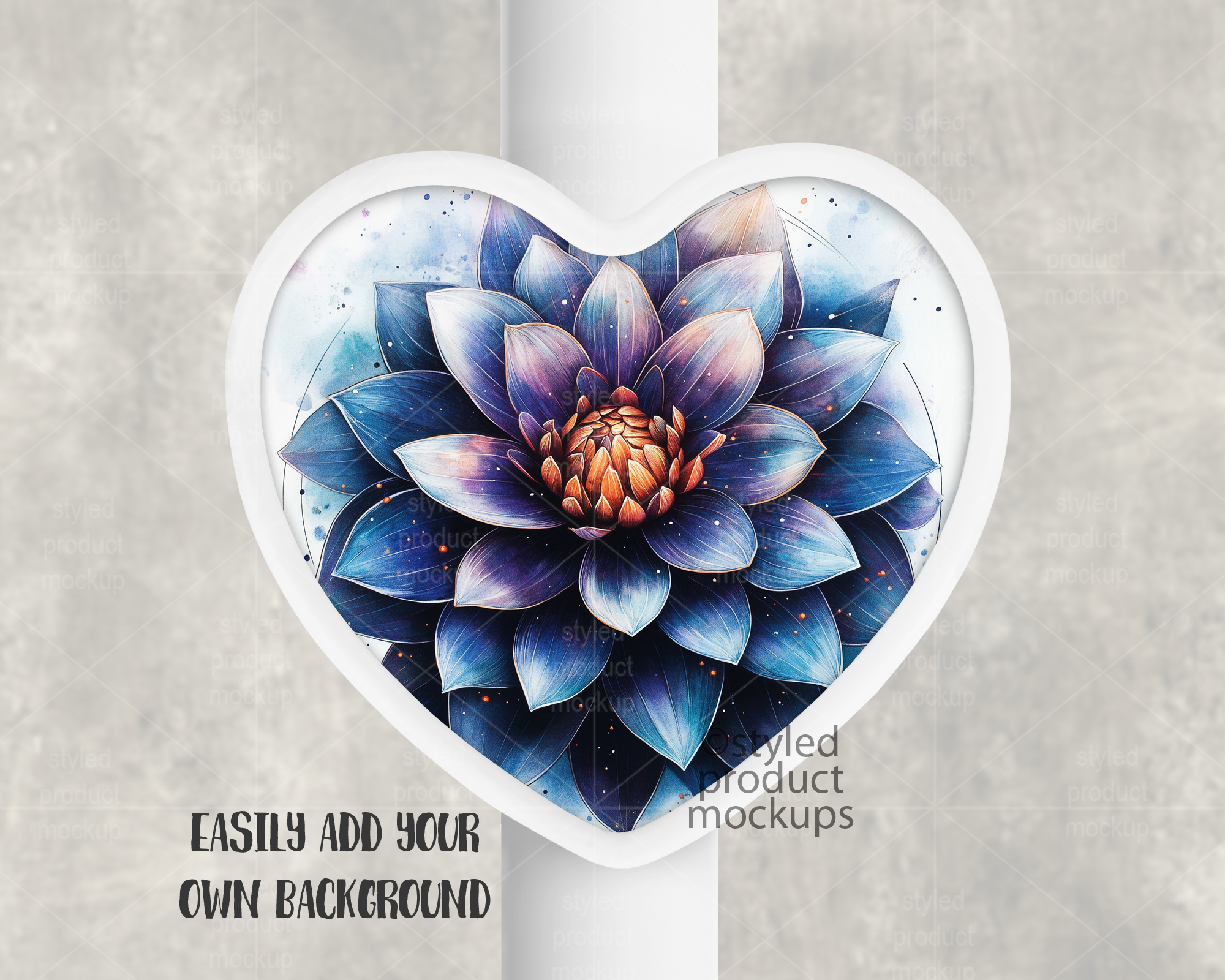 Heart Straw Topper Mockup
