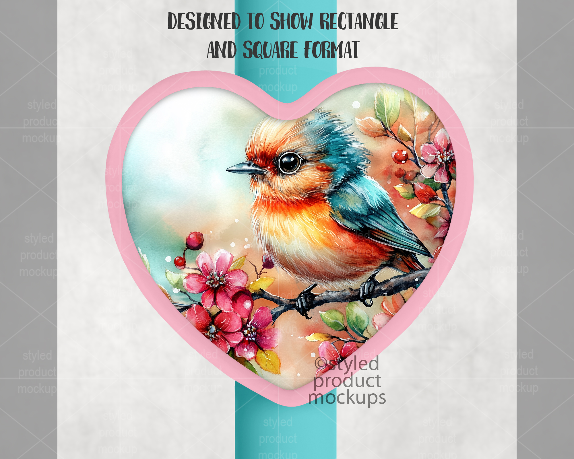 Heart Straw Topper Mockup