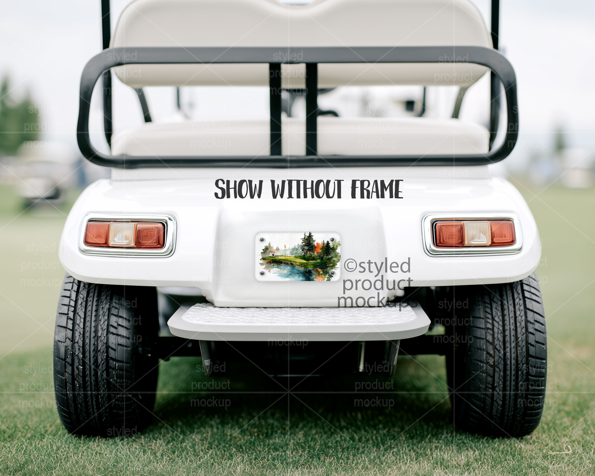 4x7 Golf Cart License Plate Mockup