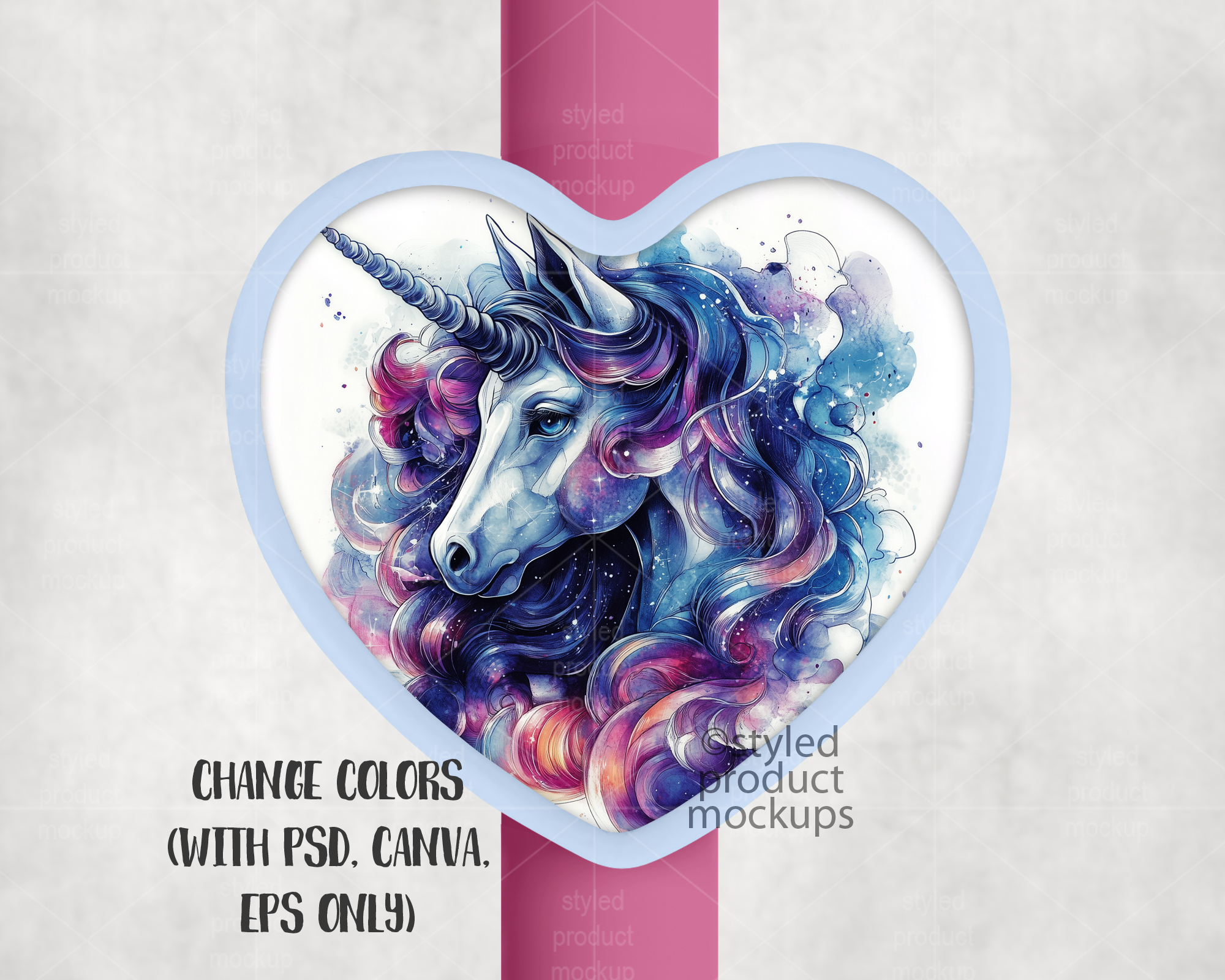 Heart Straw Topper Mockup