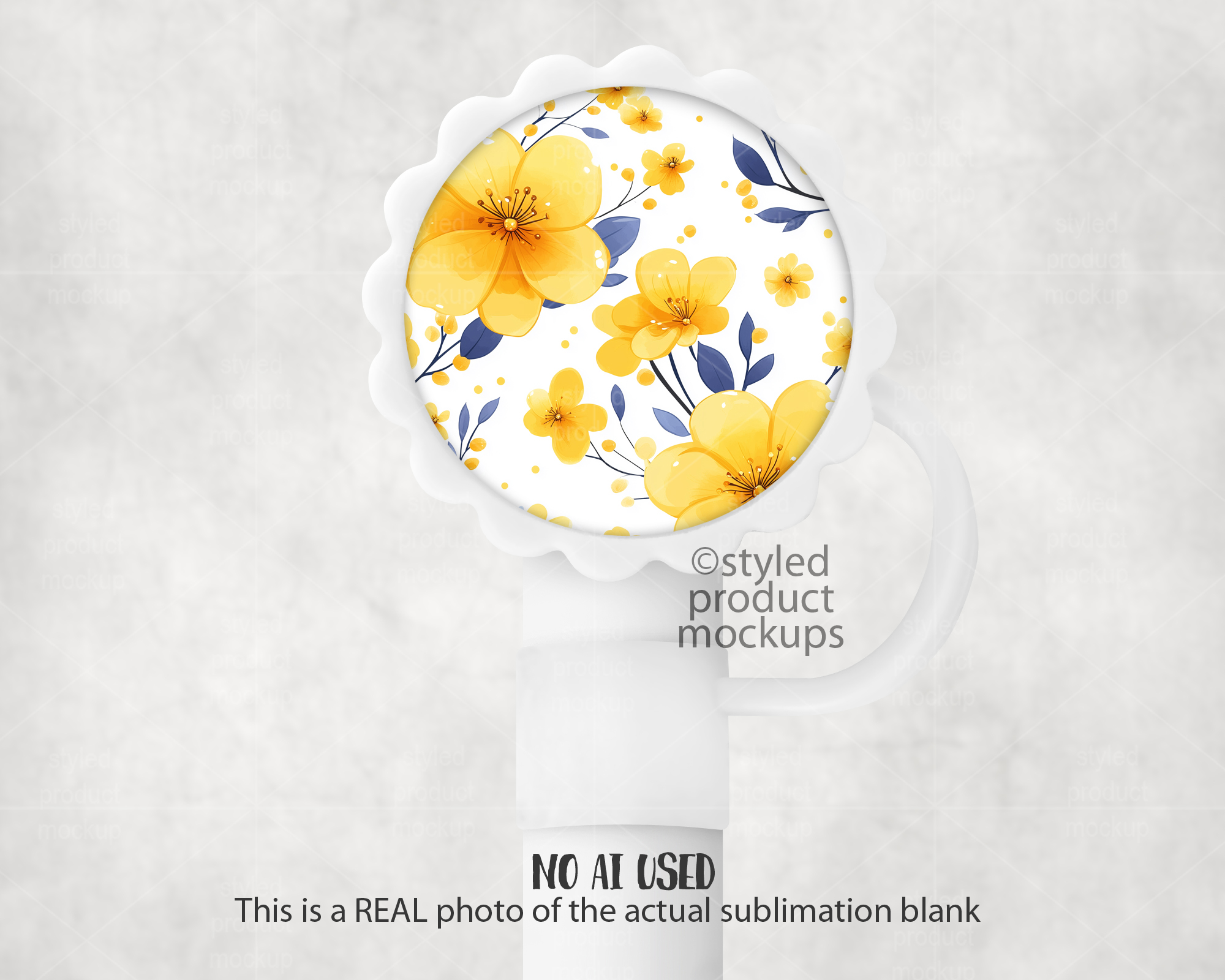 Flower Straw Topper Mockup